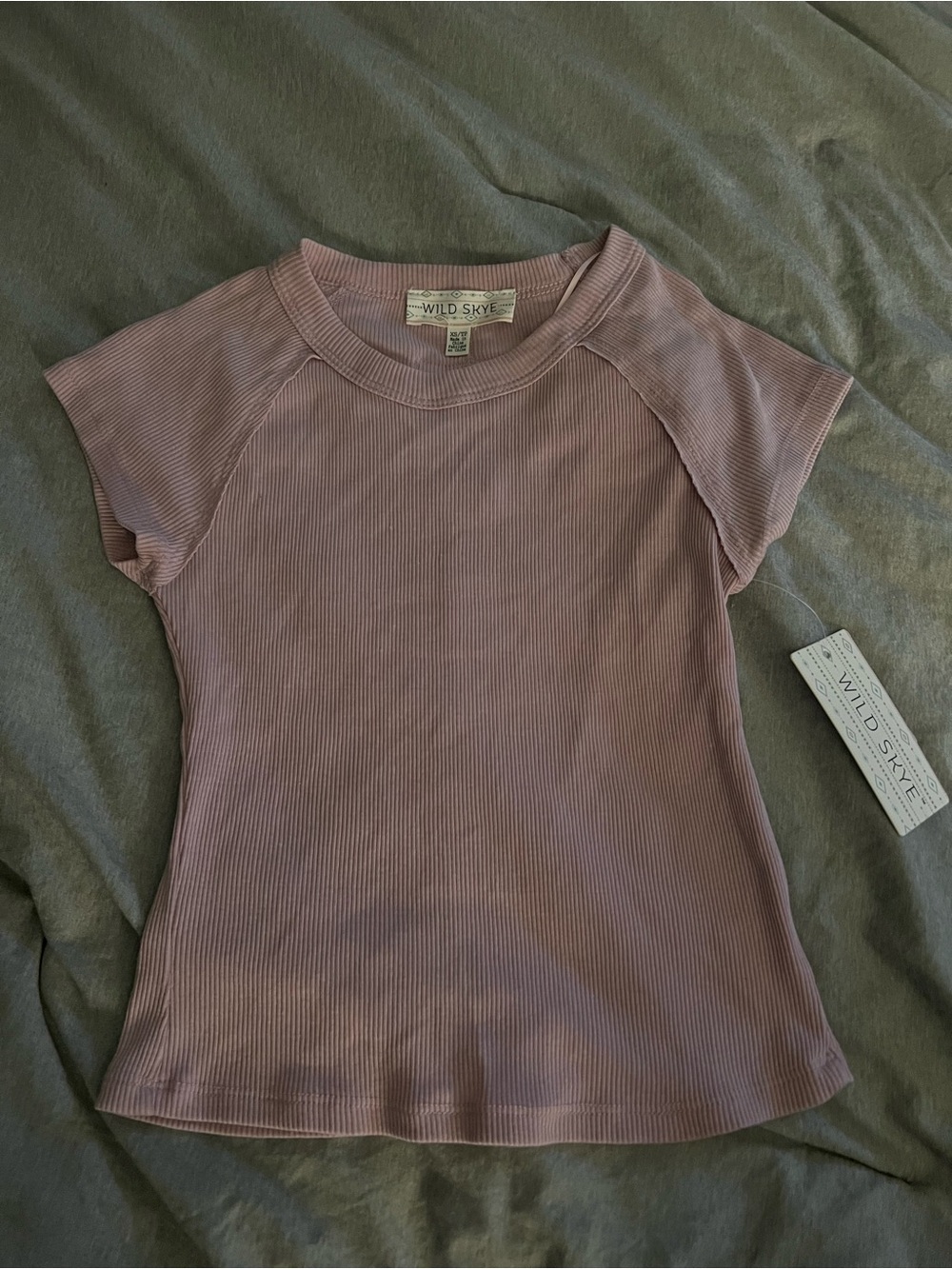 Wild Fable Mauve Ribbed Short Sleeve Tee